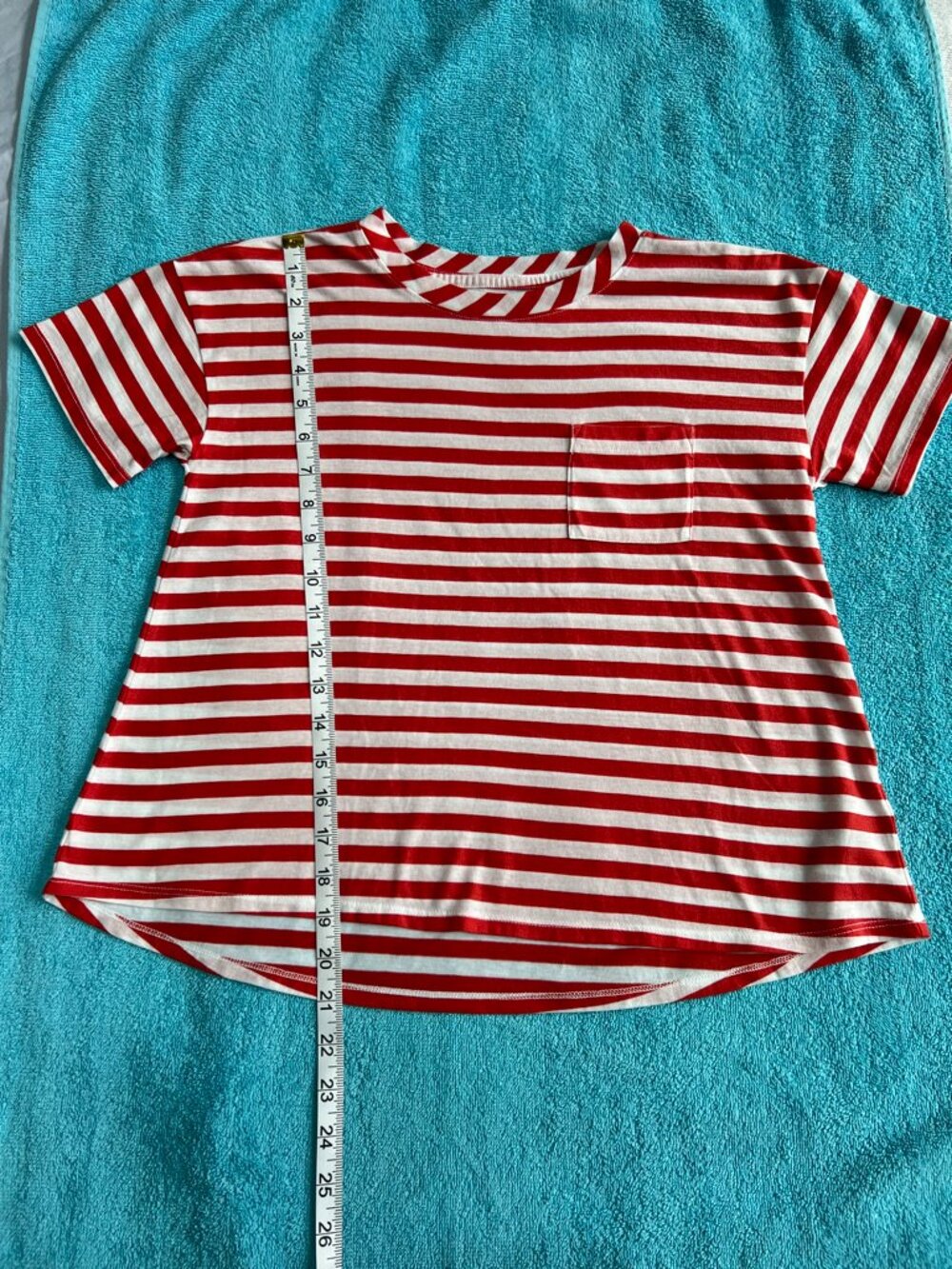 Old Navy Red & White Striped Tee | Girls Size L (10–12)